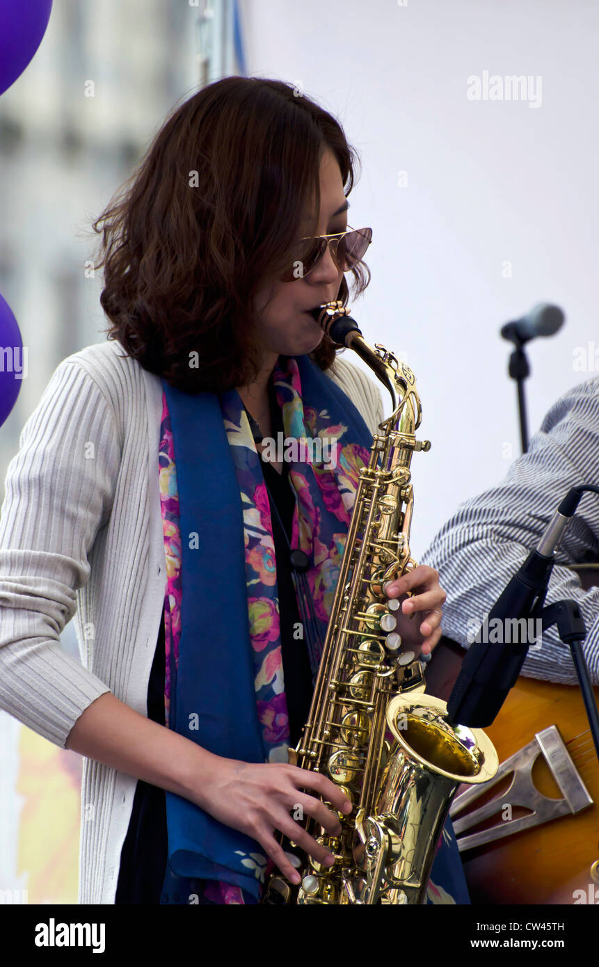 Female saxophone player hires stock photography and images Alamy