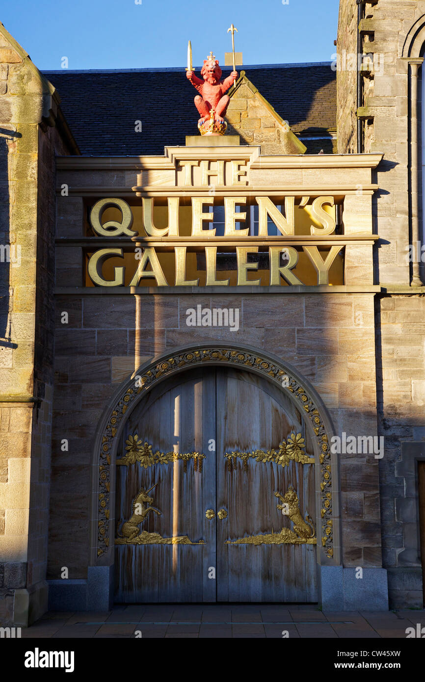 Exterior view of Queen's Gallery in summer sunshine, Palace of Holyroodhouse, Edinburgh, Scotland, UK, GB, British Isles Stock Photo