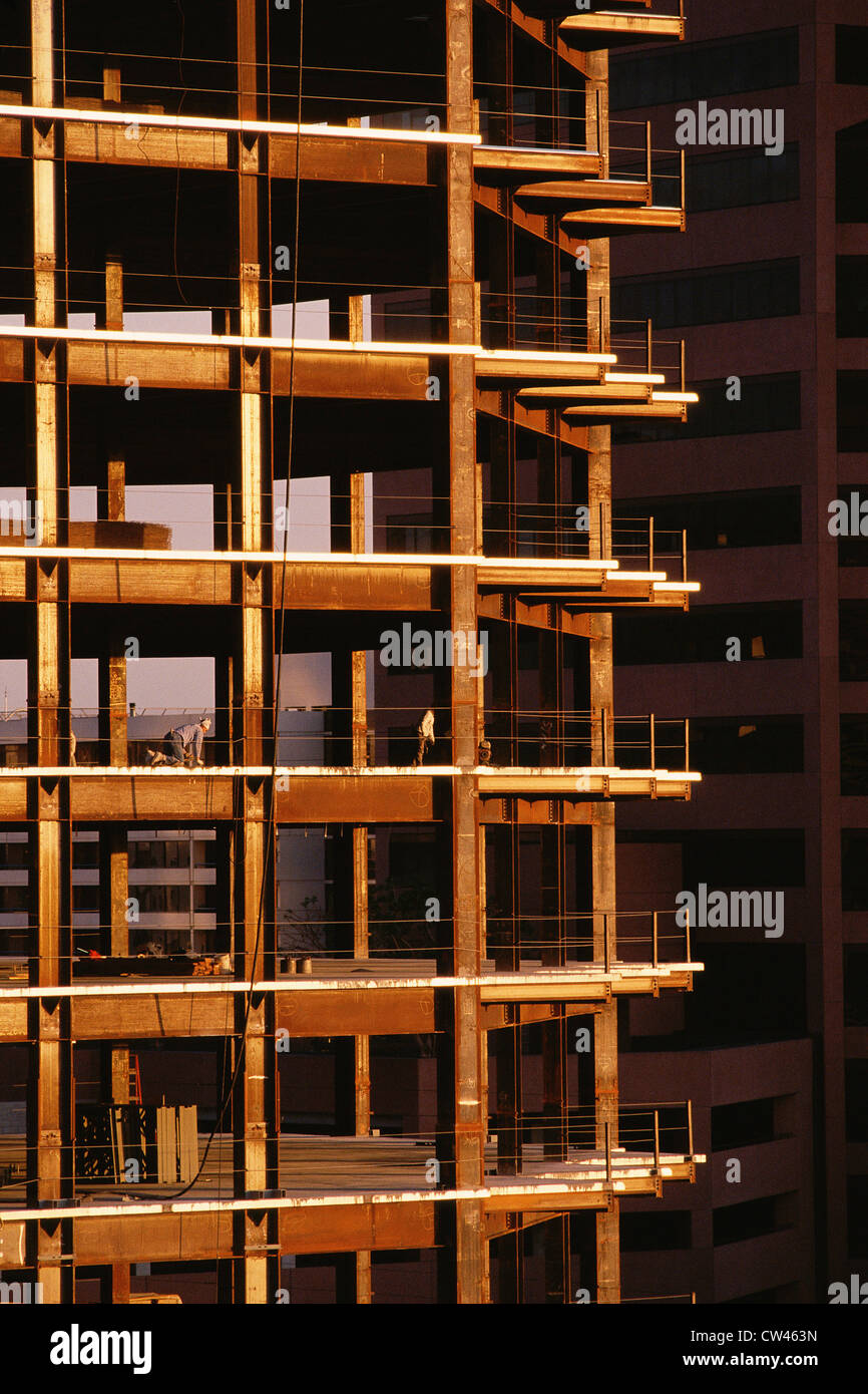 Partial view of high-rise construction Stock Photo
