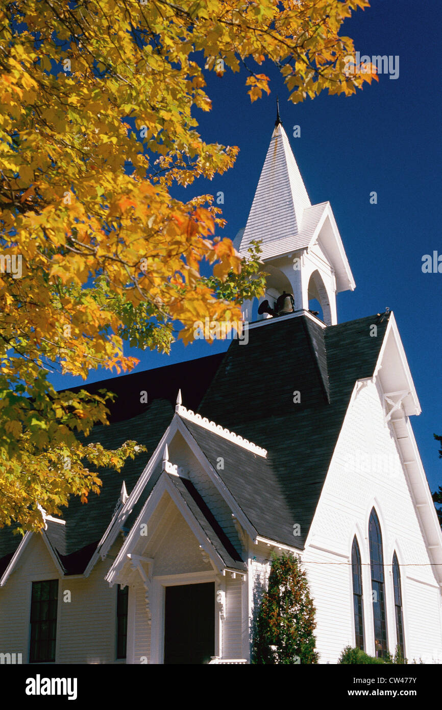 Church in Maine Stock Photo Alamy