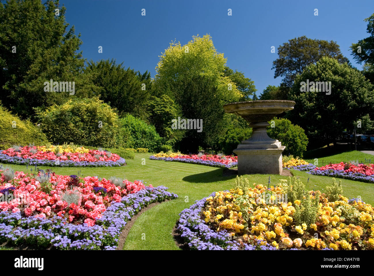 Flower beds, Royal Victoria Park, Bath, Somerset, England Stock Photo