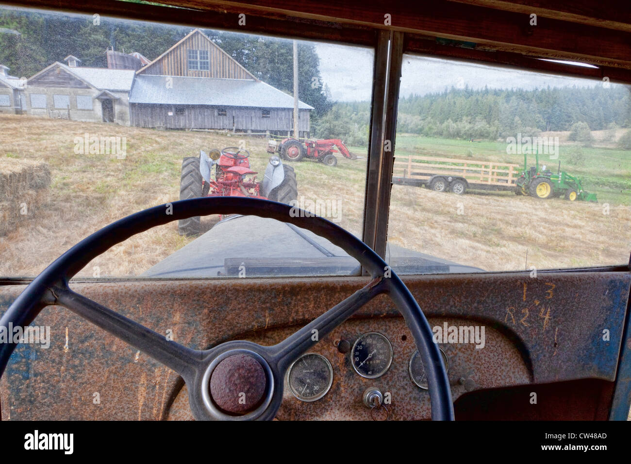 USA, Washington, Silverdale, Historic Petersen Farm, Antique Truck Stock Photo Alamy