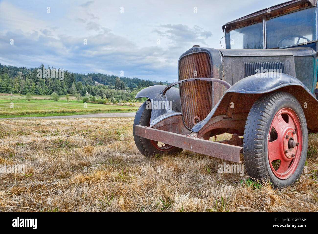 USA, Washington, Silverdale, Historic Petersen Farm, Antique Truck Stock Photo Alamy