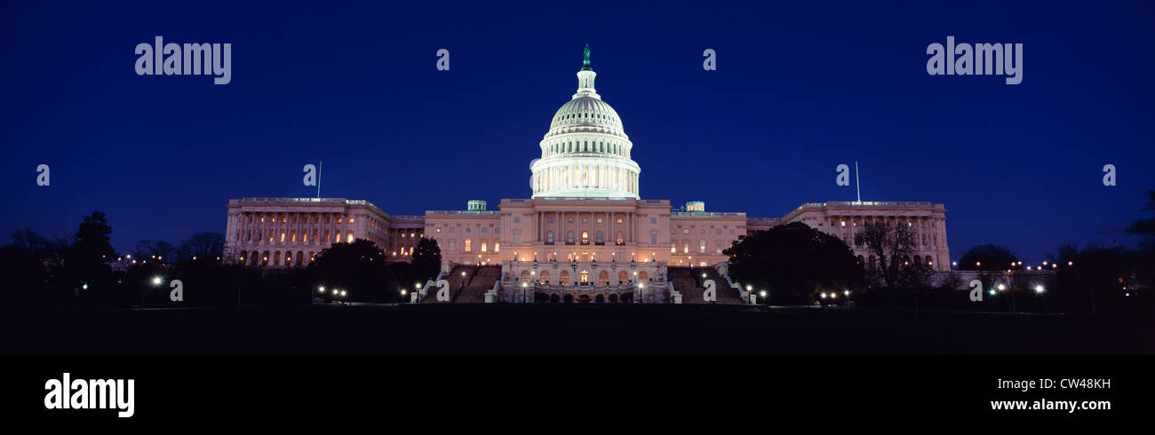 The Capitol at nighttime Stock Photo