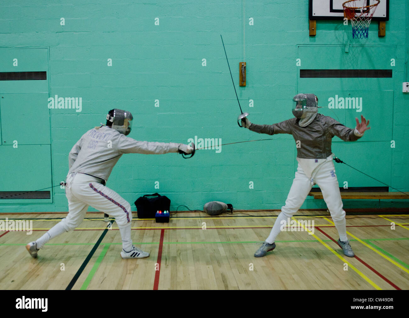 Fencers practicing at the National Championships Stock Photo Alamy