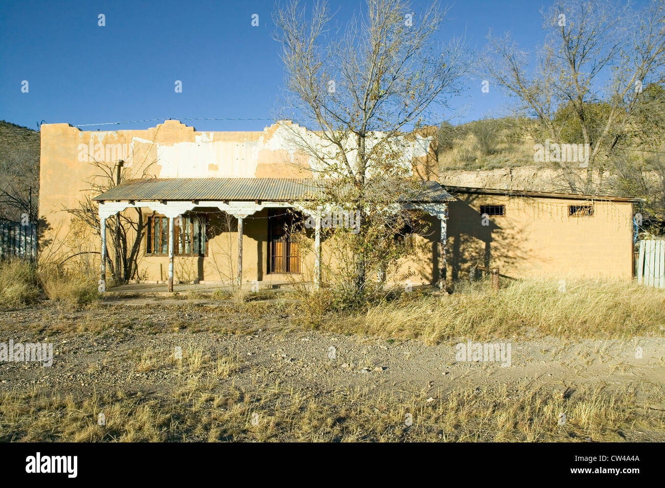 Deserted southwestern house on Mescalero Apache Indian Reservation near