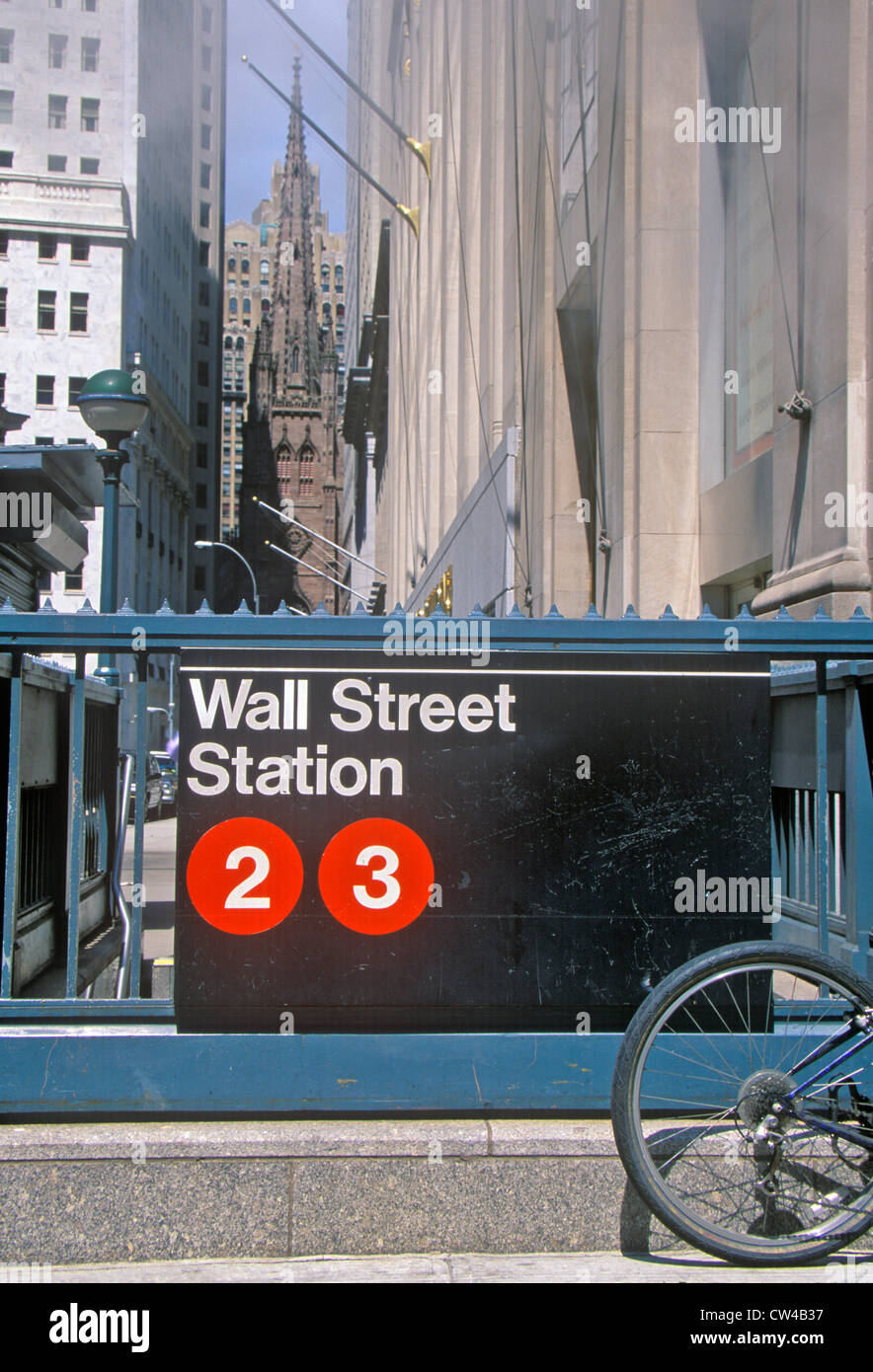 Subway station by Wall Street, New York City, NY Stock Photo - Alamy