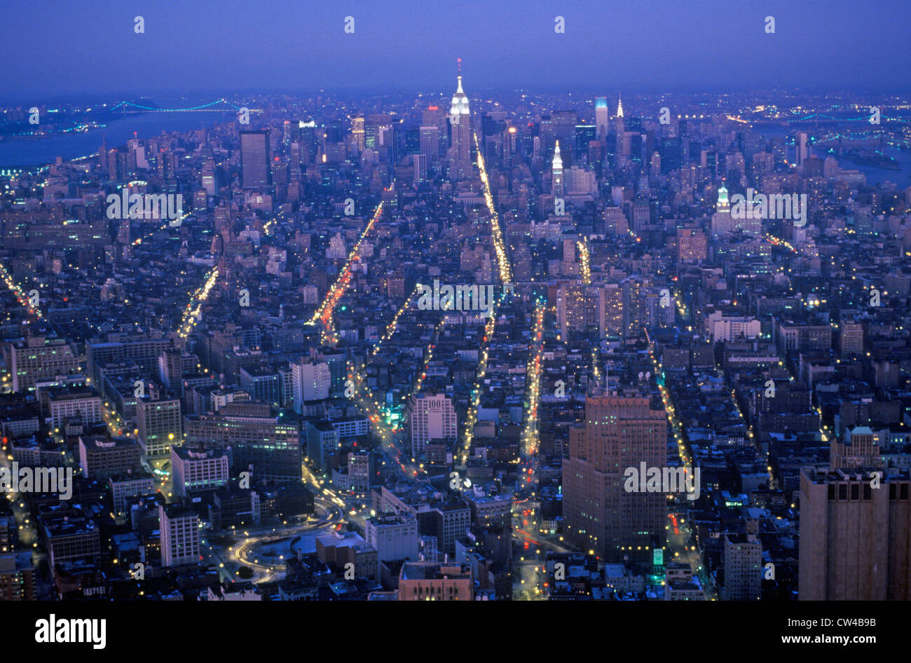Night time city aerial hi-res stock photography and images - Alamy