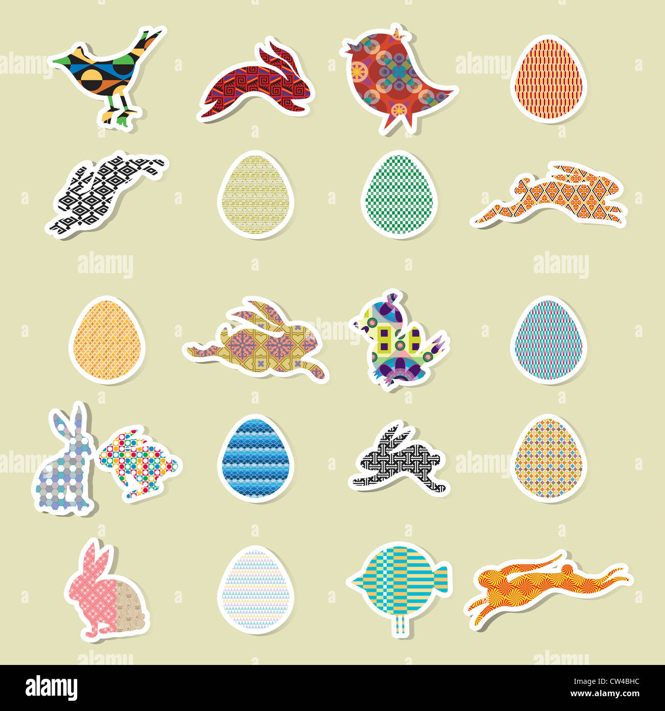 Easter seamless pattern with chicks and eggs Stock Photo