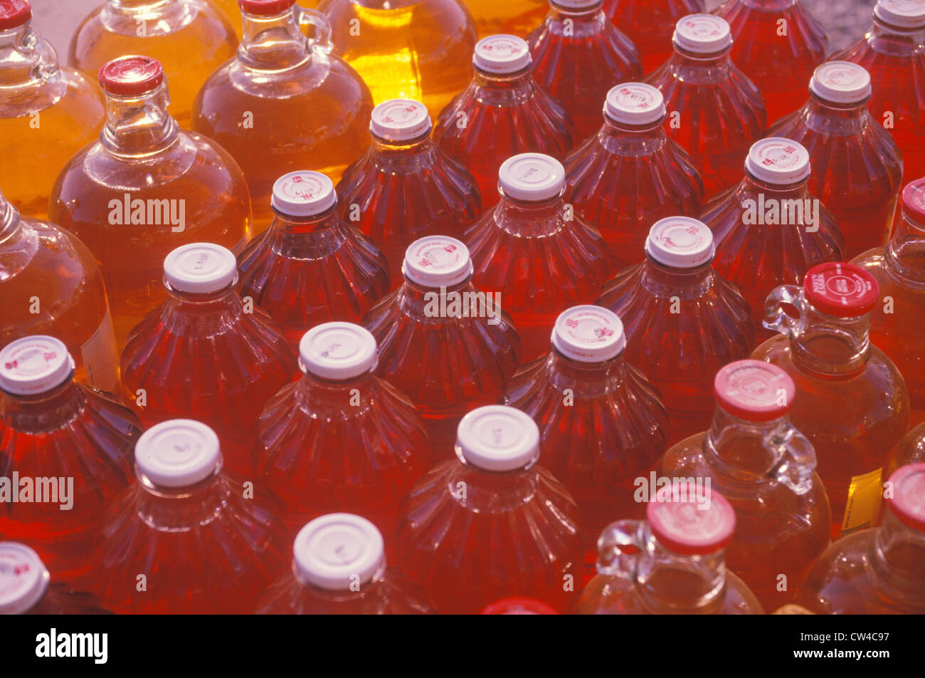 Apple cider bottles for sale in White Pigeon MI Stock Photo Alamy