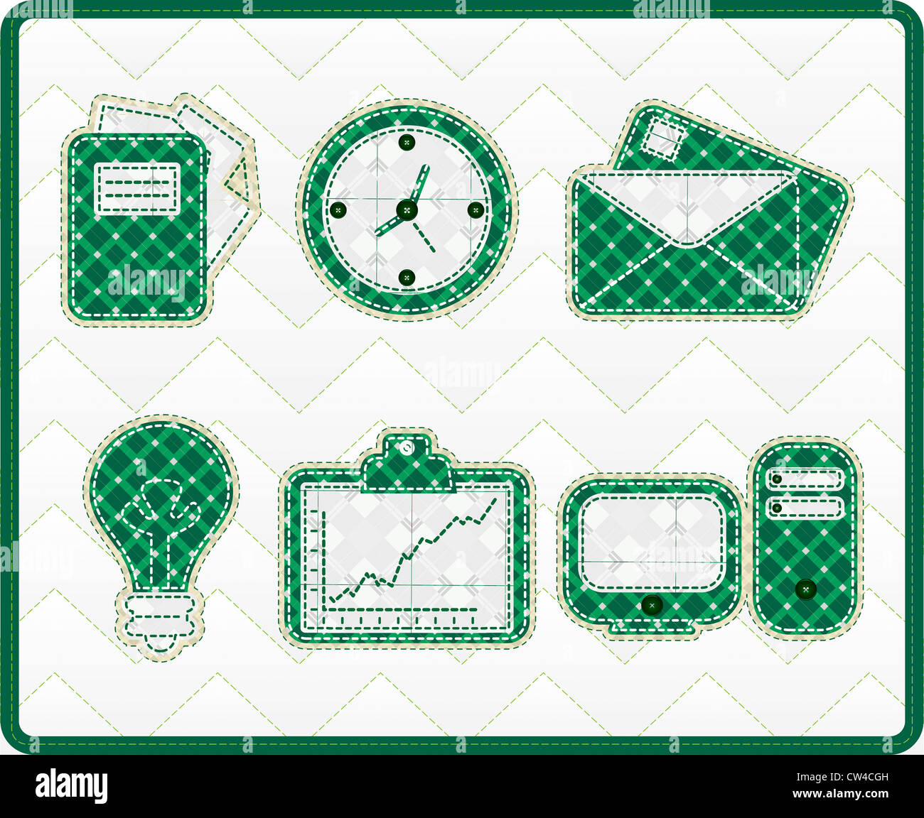 Collection patchwork concept of office icons Stock Photo - Alamy