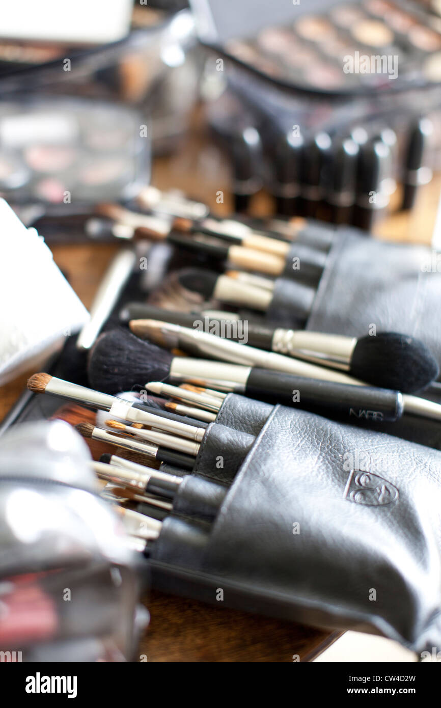 A set of make up brushes at a wedding Stock Photo