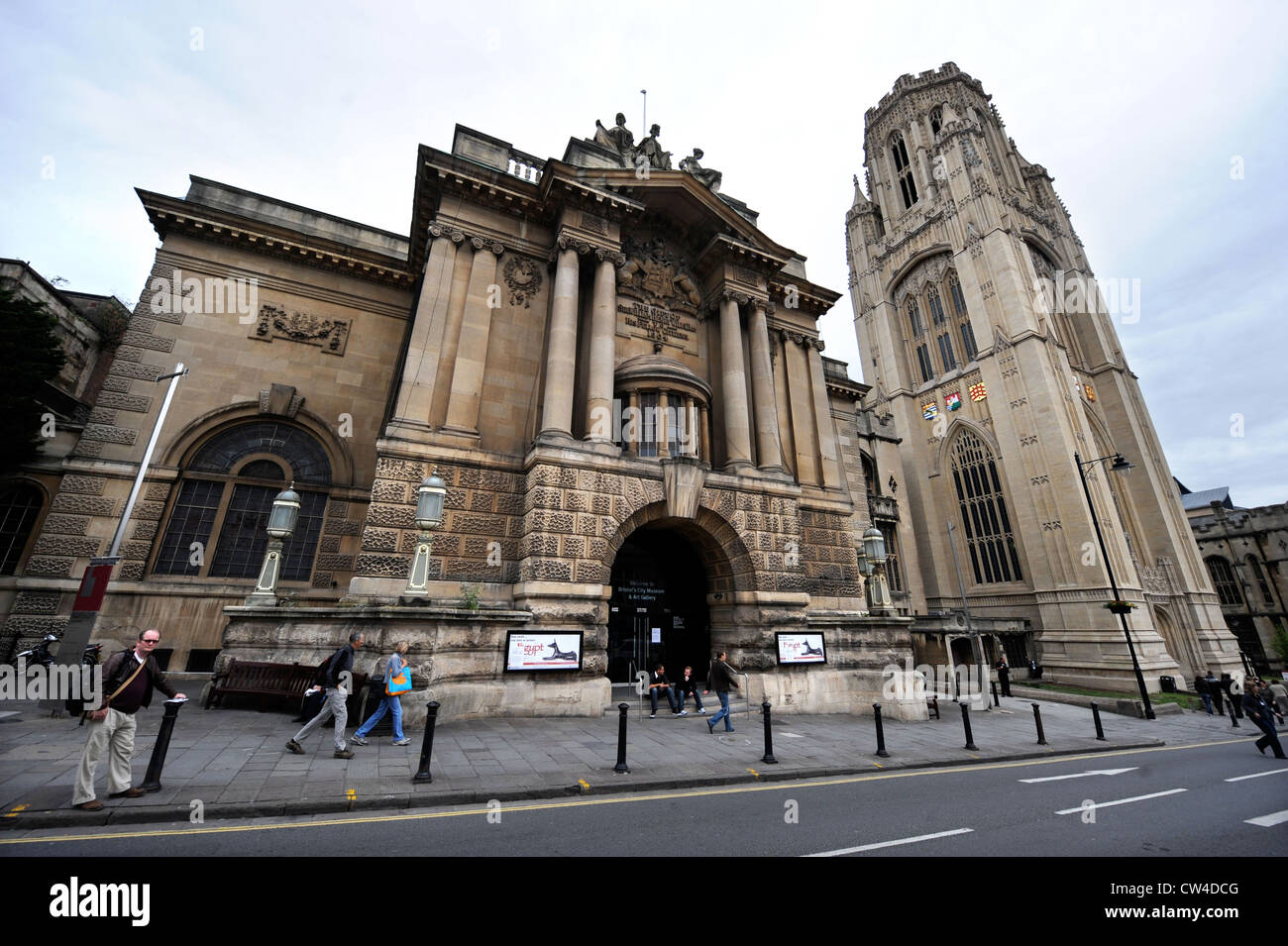 The 'Banksy Versus Bristol Museum' exhibition June 2009 - general view of Bristol's City Museum and Art gallery (left) with the Stock Photo
