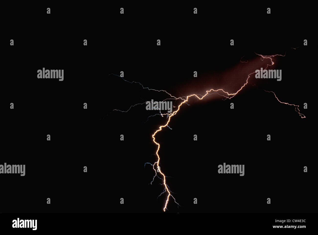 Lightning Bolt in the Night Sky Stock Photo - Alamy