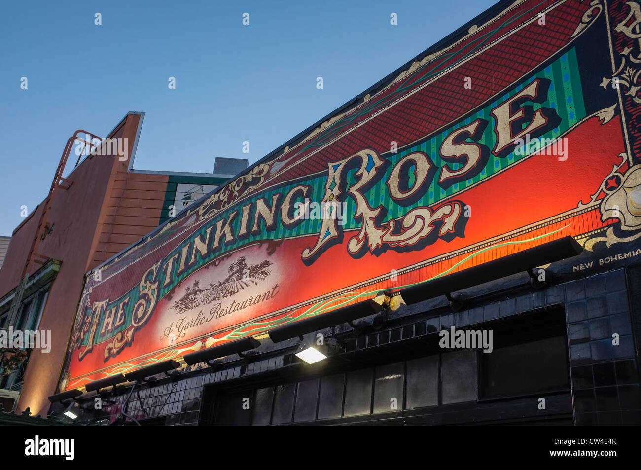 The Famous Stinking Rose Garlic Restaurant in San Francisco Stock Photo