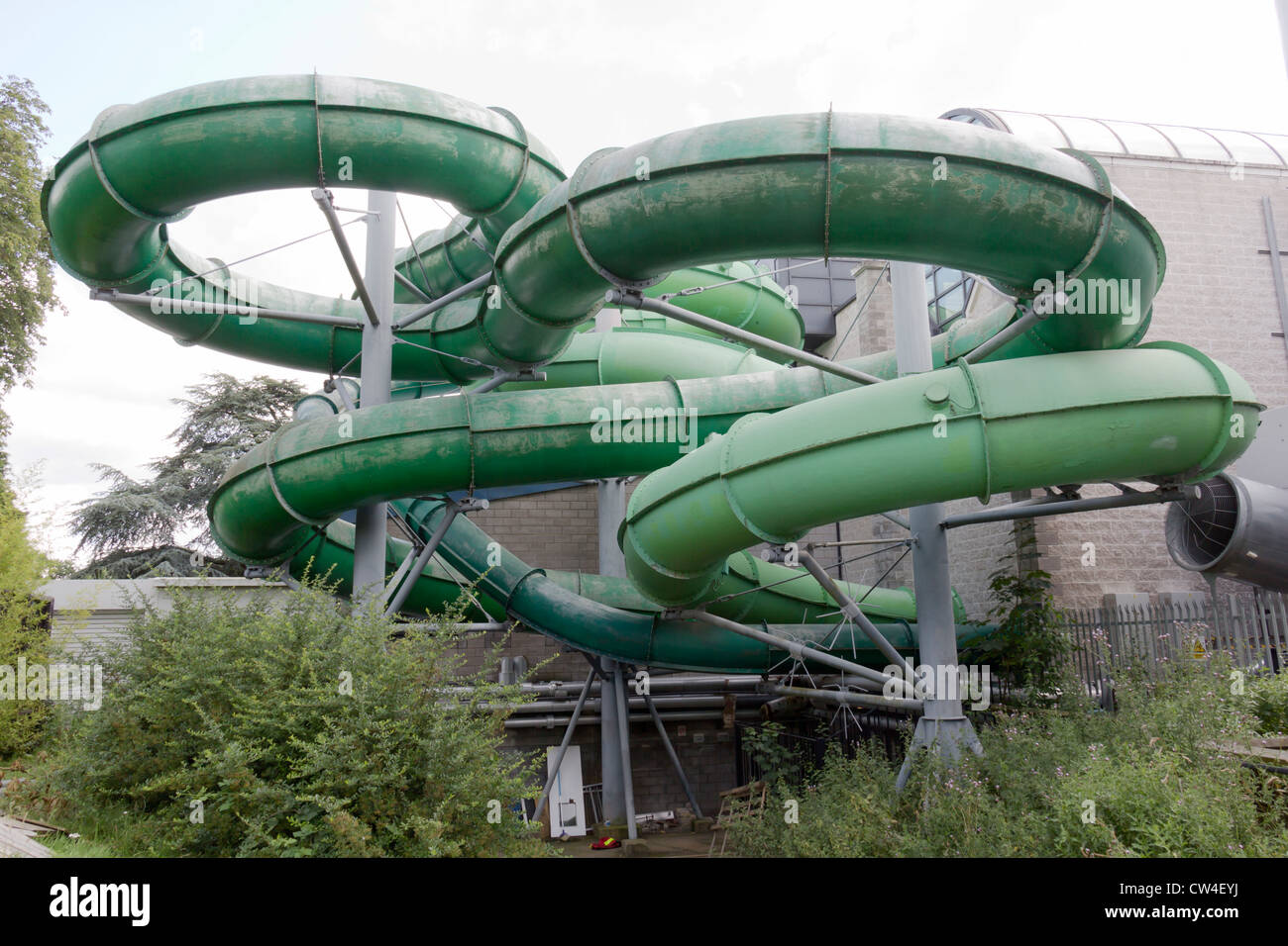 Photograph of Woking pool in the park pool water slides Stock Photo Alamy
