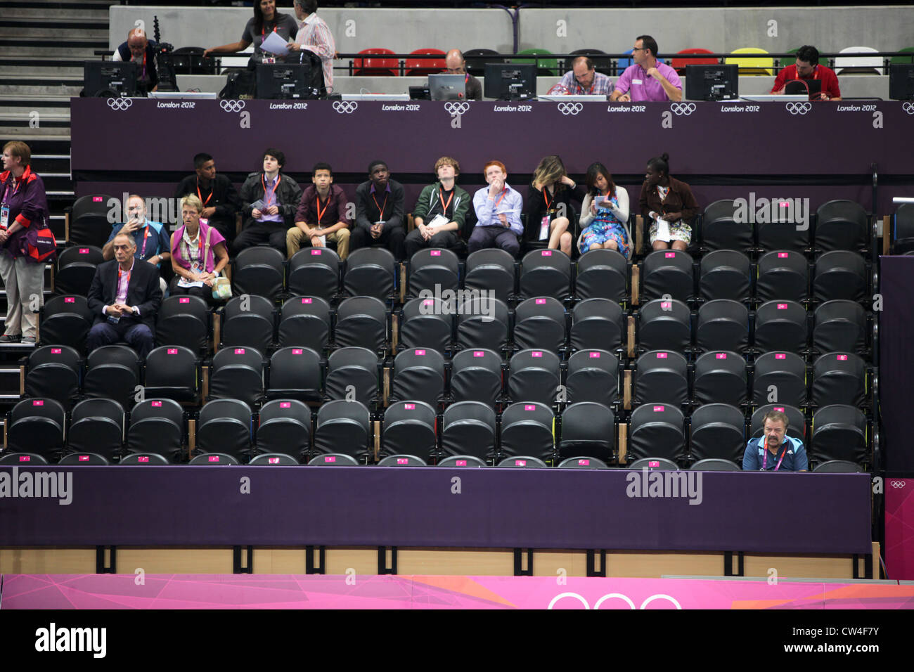 EMPTY SEATS AT THE LONDON 2012 OLYMPIC GAMES VENUES Stock Photo