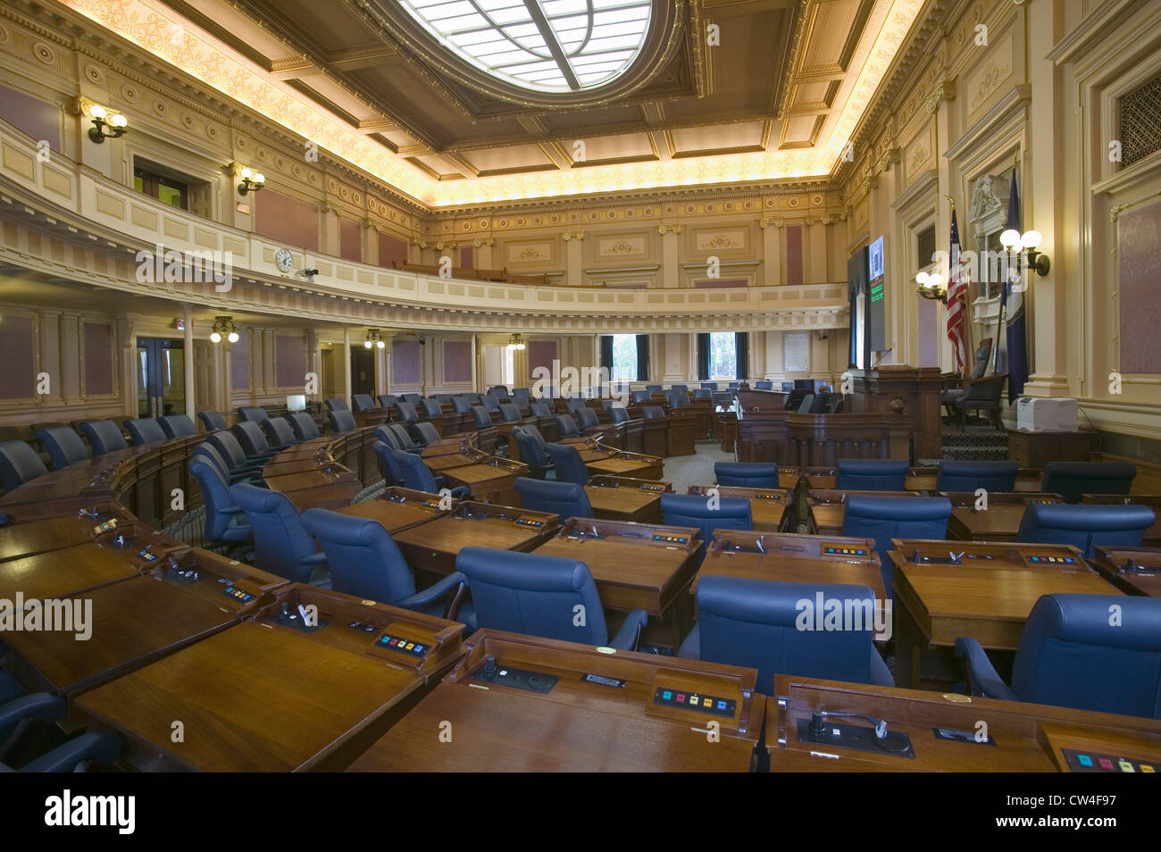Empty seats of House of Representatives Chamber, restored Virginia