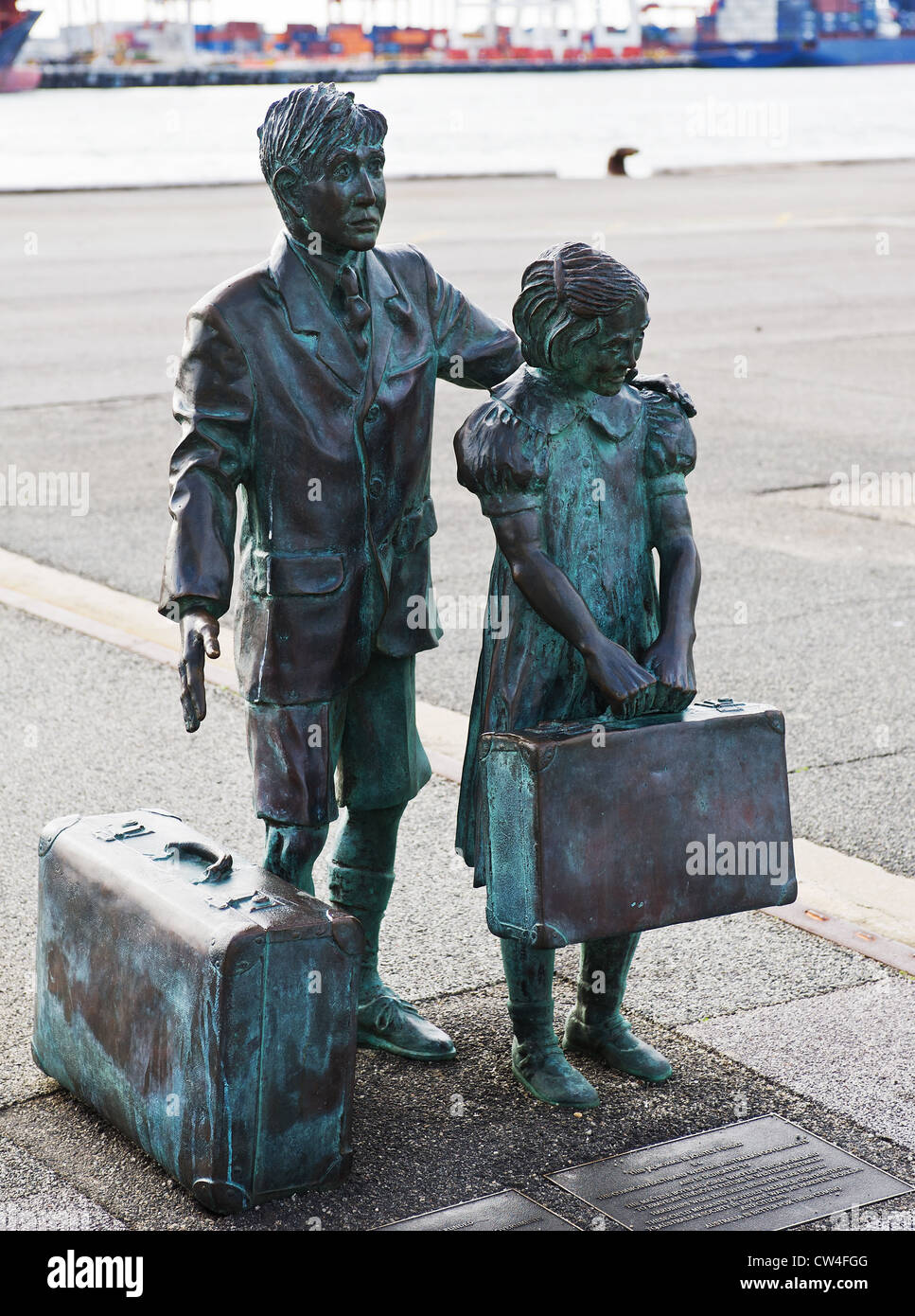 Child Migrants statue on Victoria Quay in Fremantle Western Australia. Stock Photo