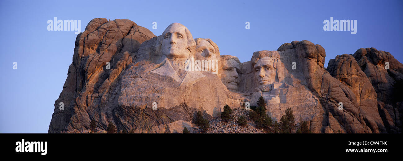 Sunrise panoramic image Presidents George Washington Thomas Jefferson ...