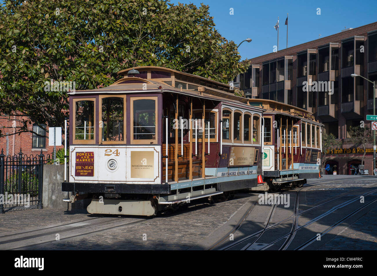 Hyde & Beach Cable Car at the Turntable near Fisherman's Wharf, San
