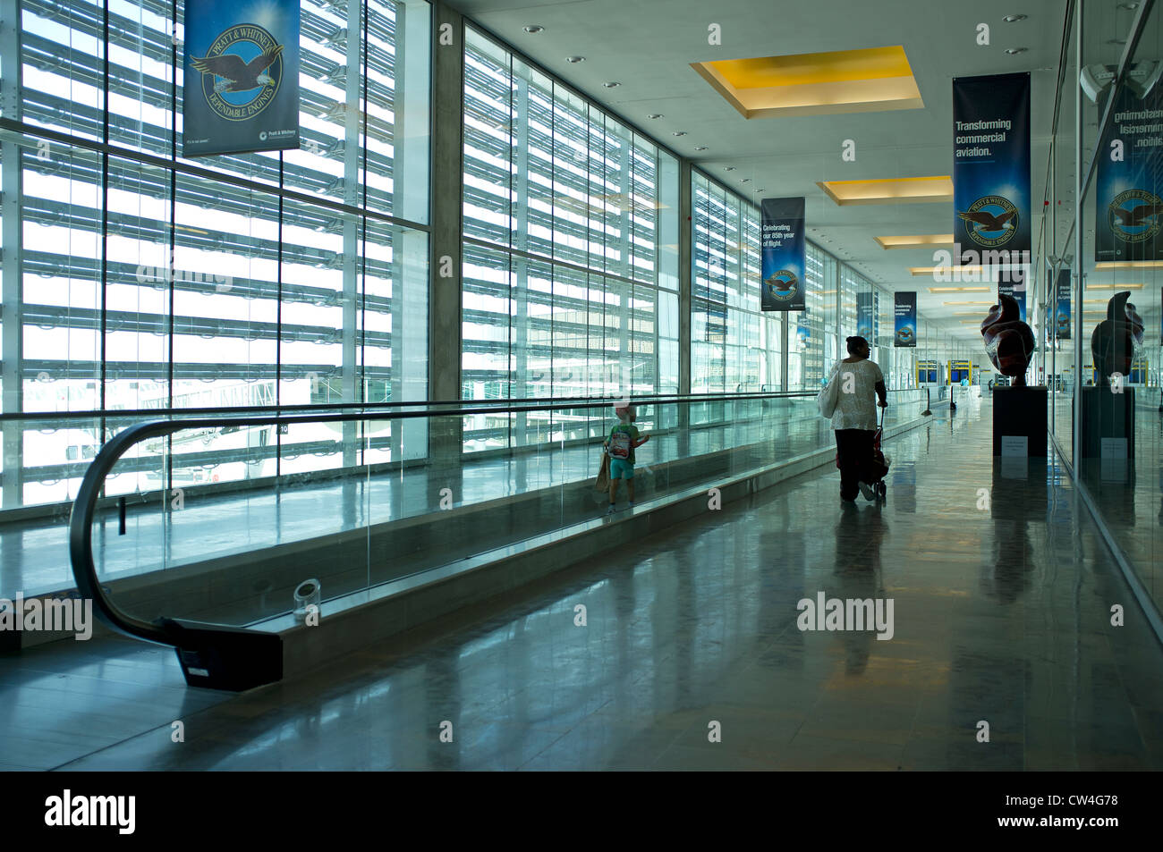 Airport Terminal building walkway at Toulouse Airport France Stock Photo