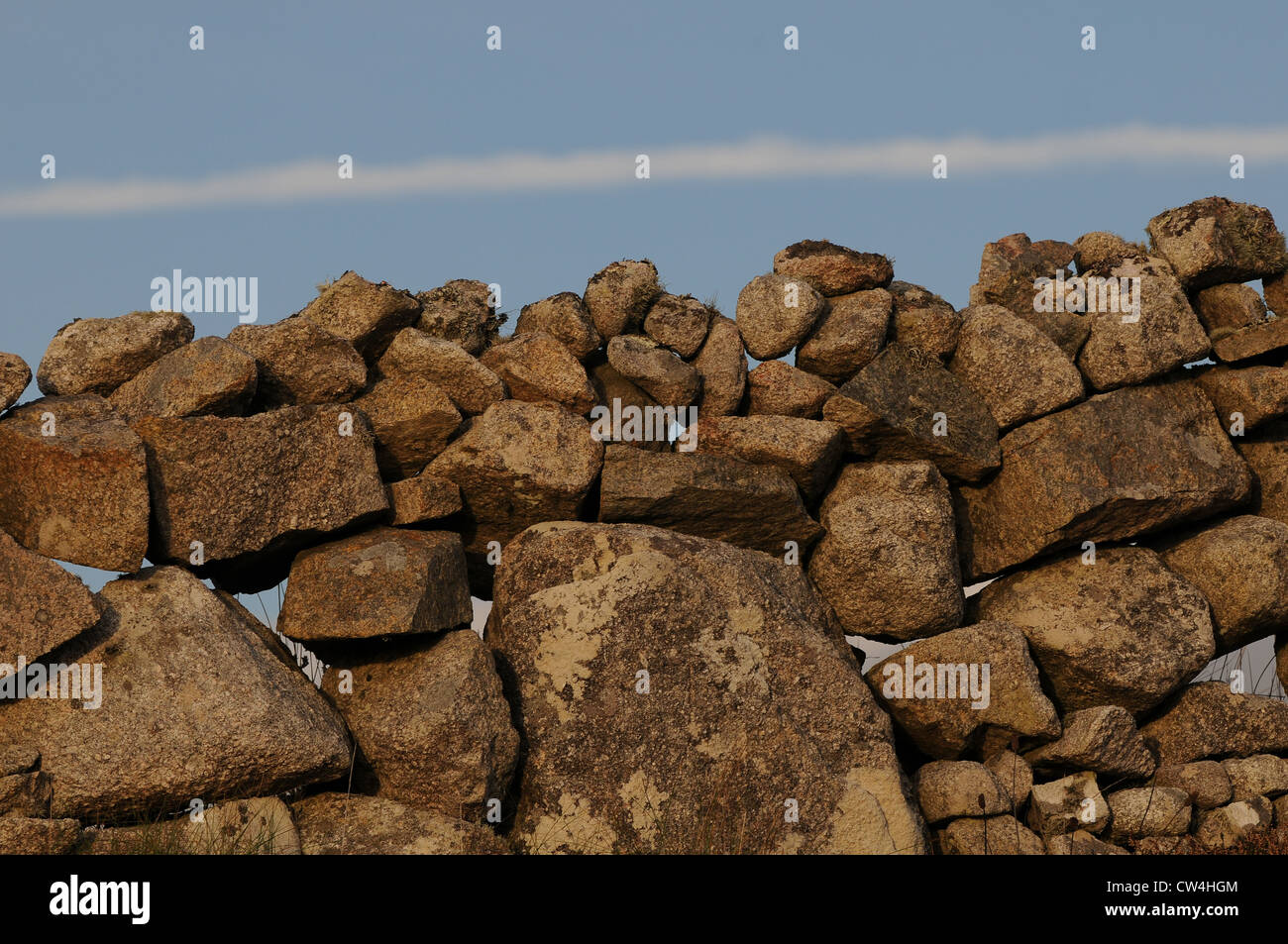 Dry stone walls, stone walls mark land boundaries and help keep livestock in one place, Carraroe, Conamara, Galway, Ireland Stock Photo
