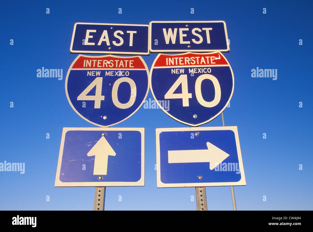 A sign for interstate 40 east and west in New Mexico Stock Photo - Alamy