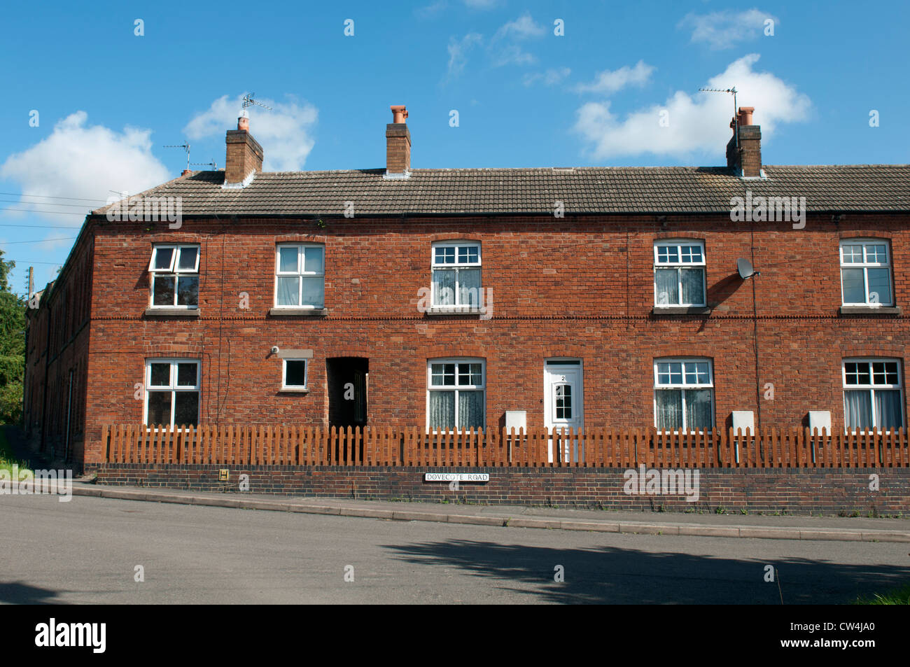 Terraced housing in Croft village, Leicestershire, UK Stock Photo