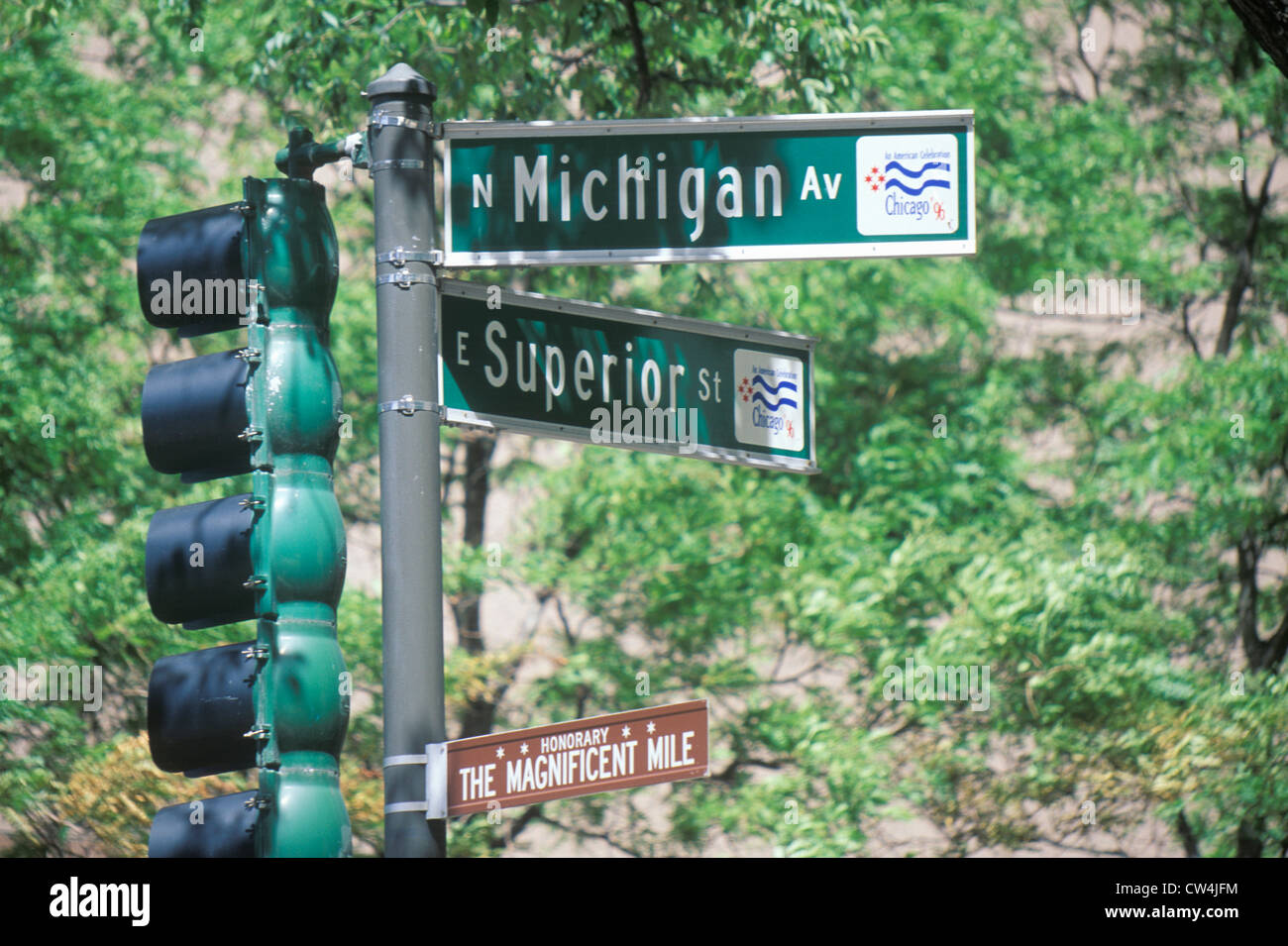 Street signs in Chicago Stock Photo Alamy