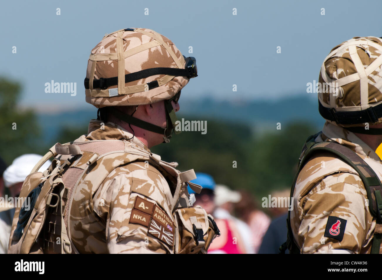 British Soldiers In Desert Combat Fatigues Uniform Stock Photo