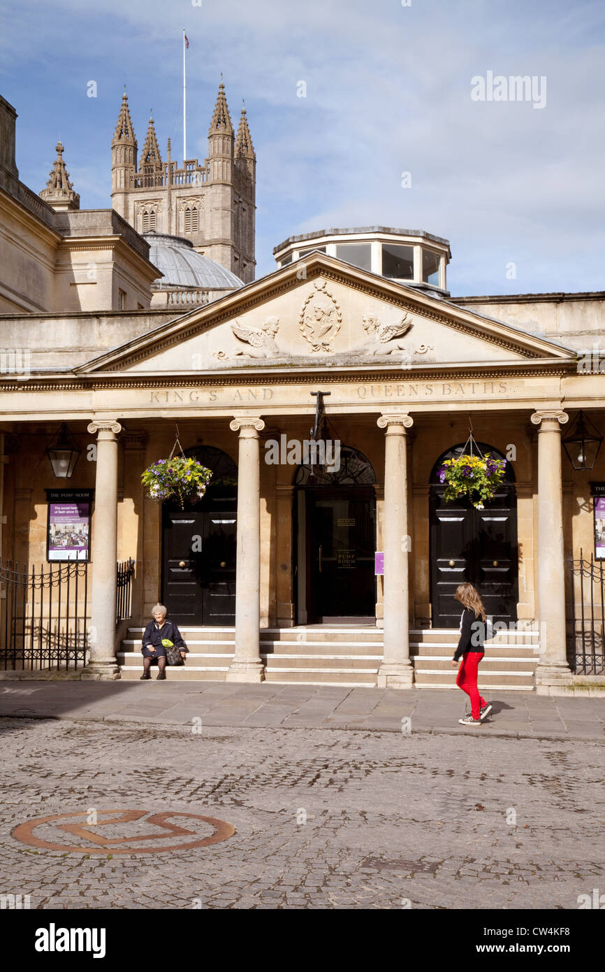 The entrance to the Kings and Queens baths, the city centre, Bath ...