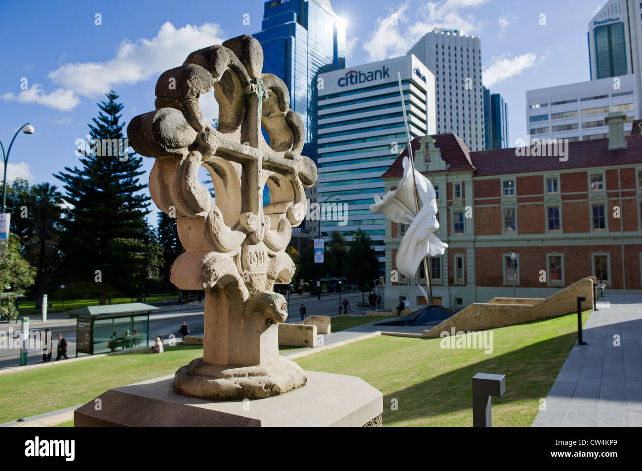 Perth Western Australia - The Westminster Cross at St Georges Cathedral in Perth, Western Australia. Stock Photo