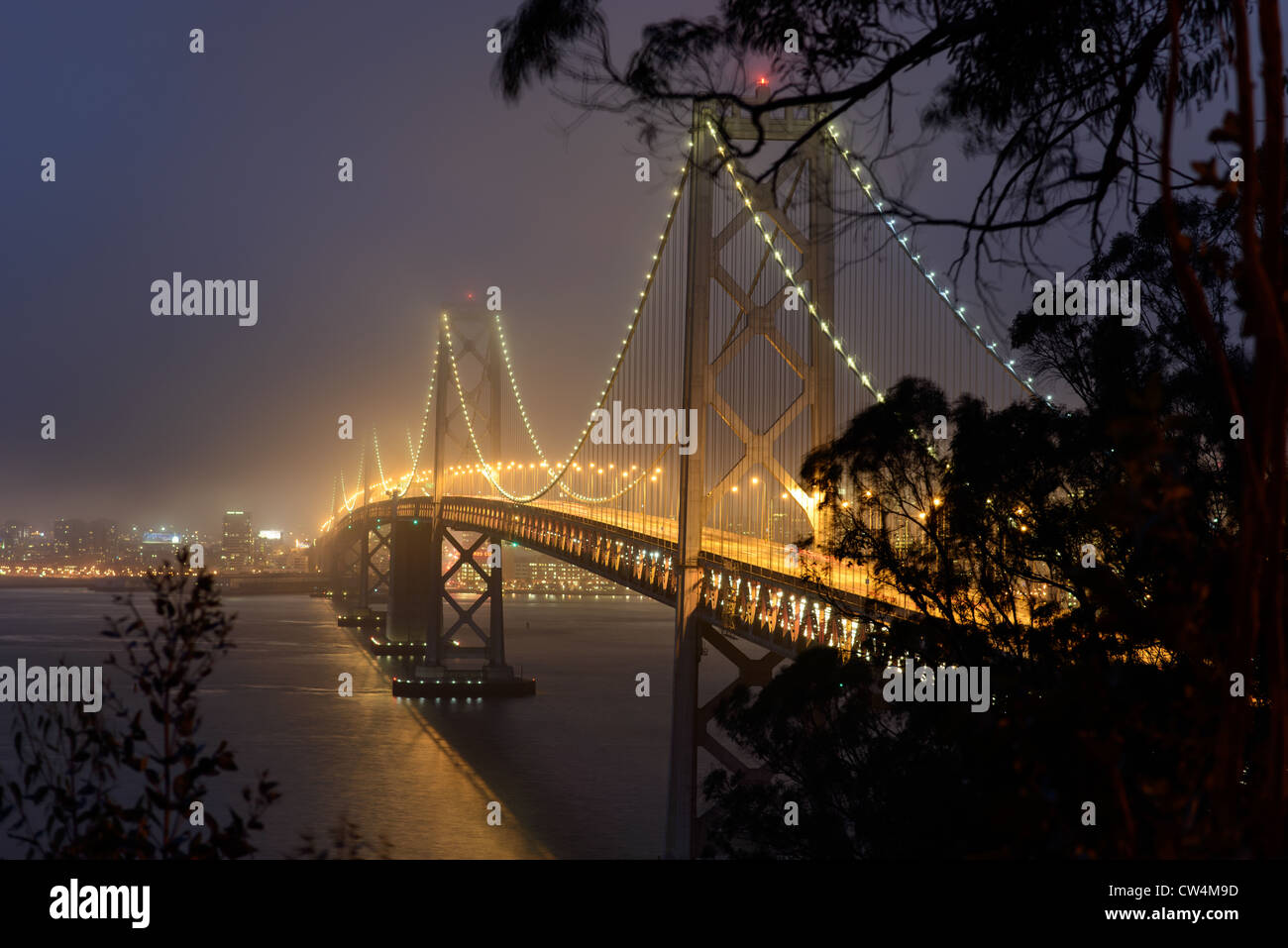 Bay Bridge at night Stock Photo - Alamy