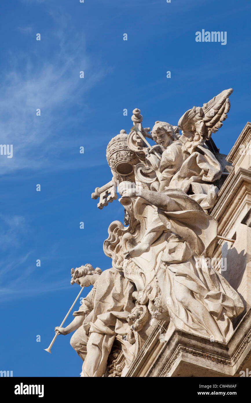 statue at Trevi fountain, Rome, Italy Stock Photo