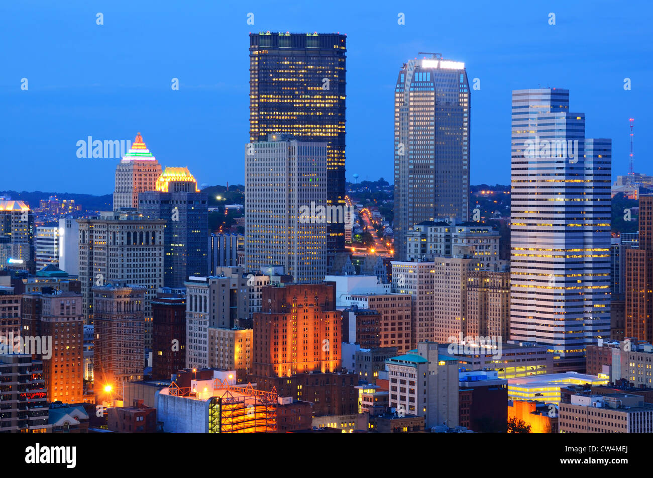 Skyscrapers in downtown Pittsburgh, Pennsylvania, USA. Stock Photo