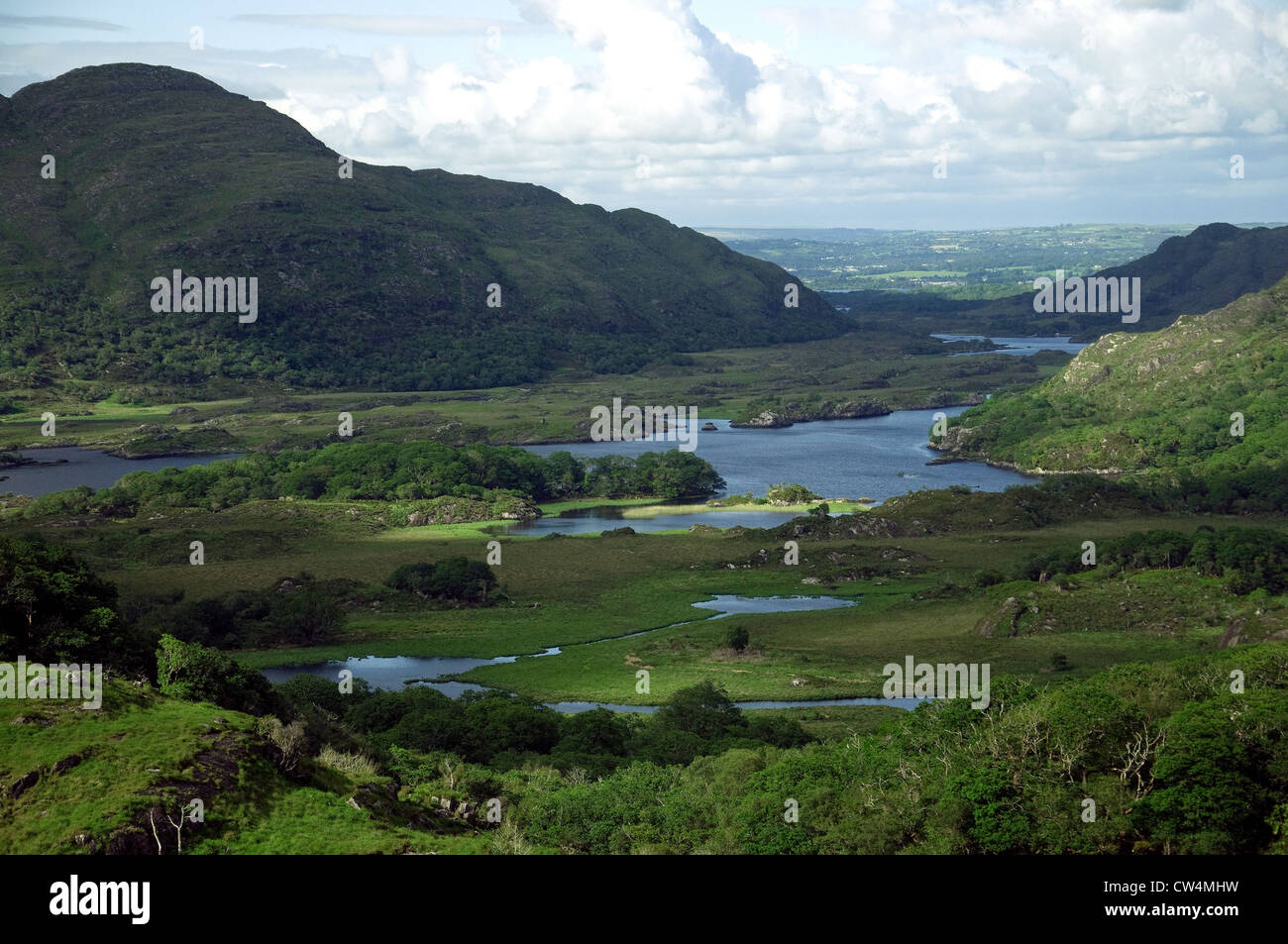 The so-called Ladies' View near Killarney in Ireland's County Kerry Stock Photo