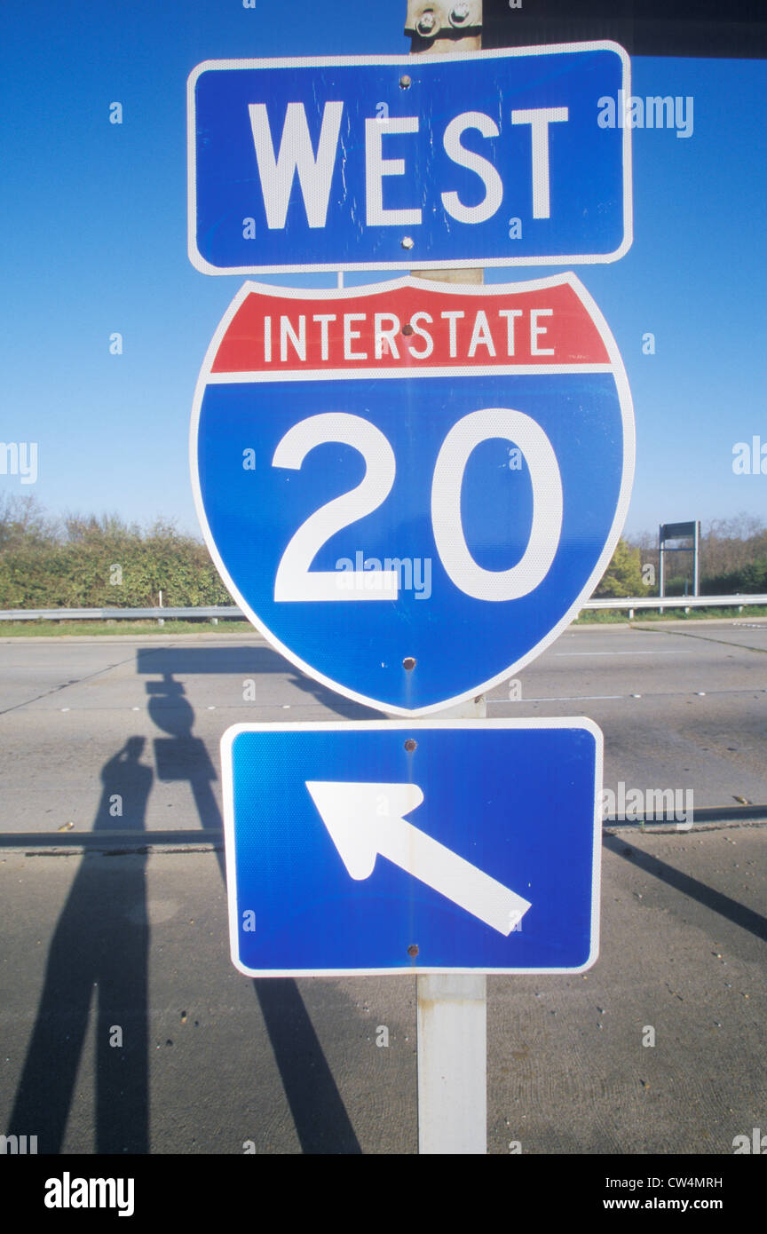 Interstate Highway 20 West entrance in Southeast USA Stock Photo - Alamy