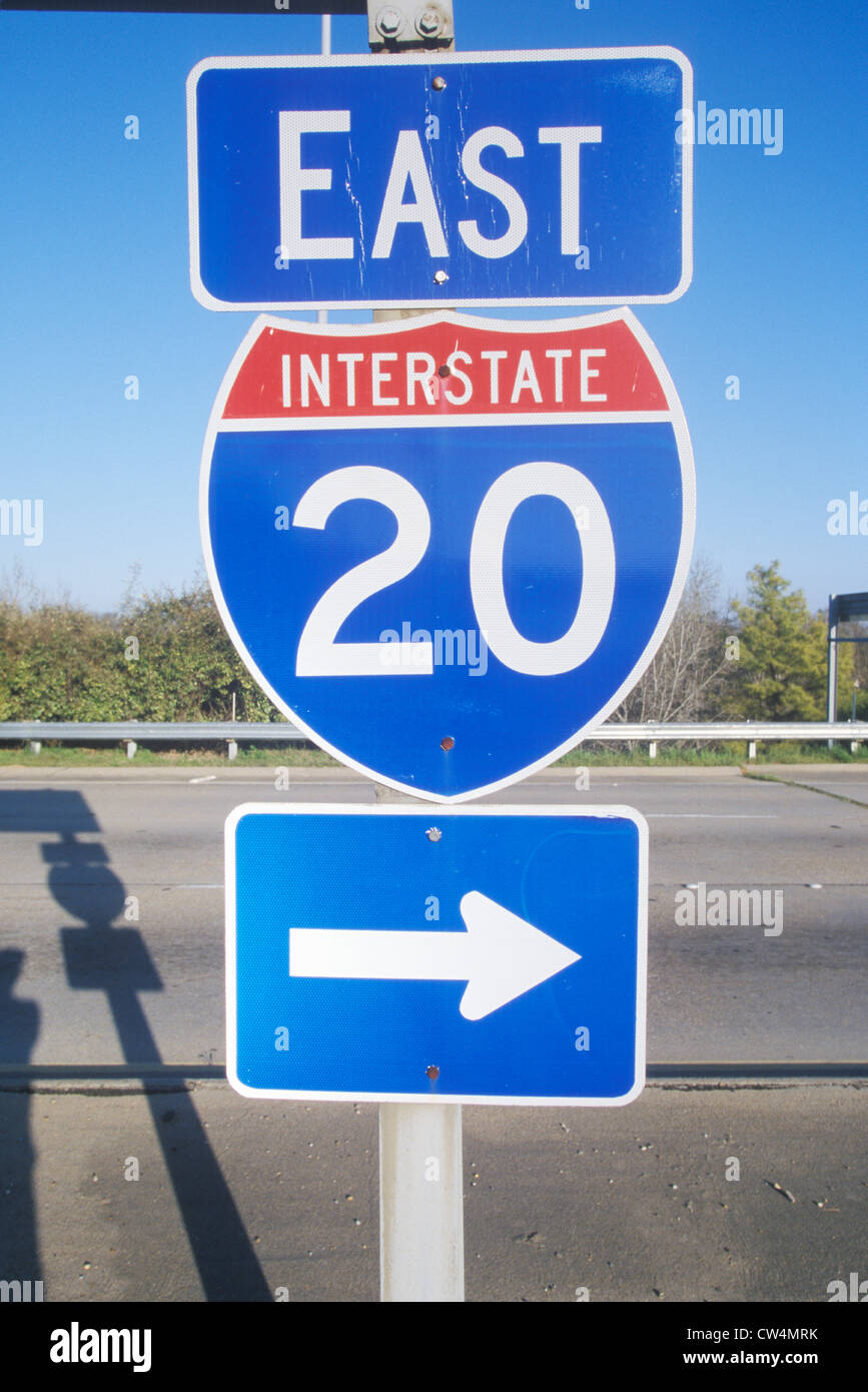 Interstate Highway 20 East entrance in Southeast USA Stock Photo Alamy