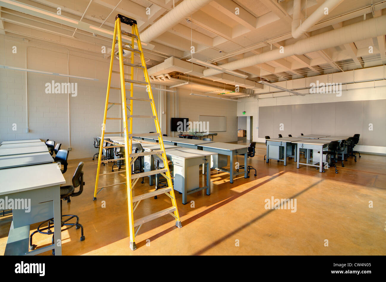 Renovation of a modern classroom. Stock Photo