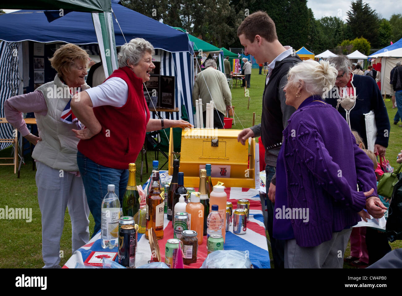 Tombola Stall, Maresfield Summer Fete, Maresfield, Sussex, UK Stock Photo