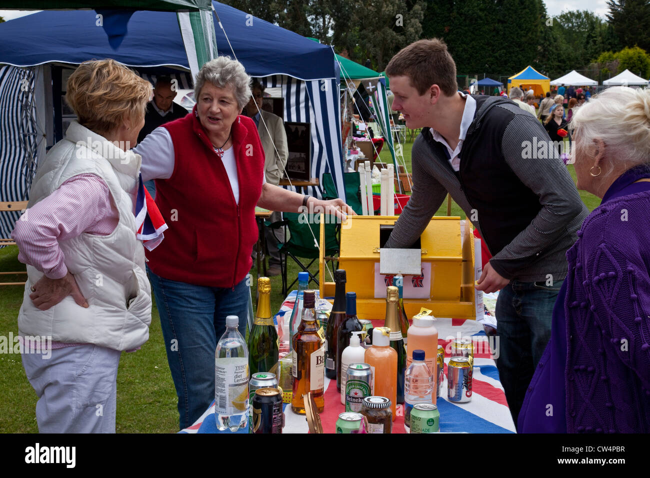 Tombola Stall, Maresfield Summer Fete, Maresfield, Sussex, UK Stock Photo