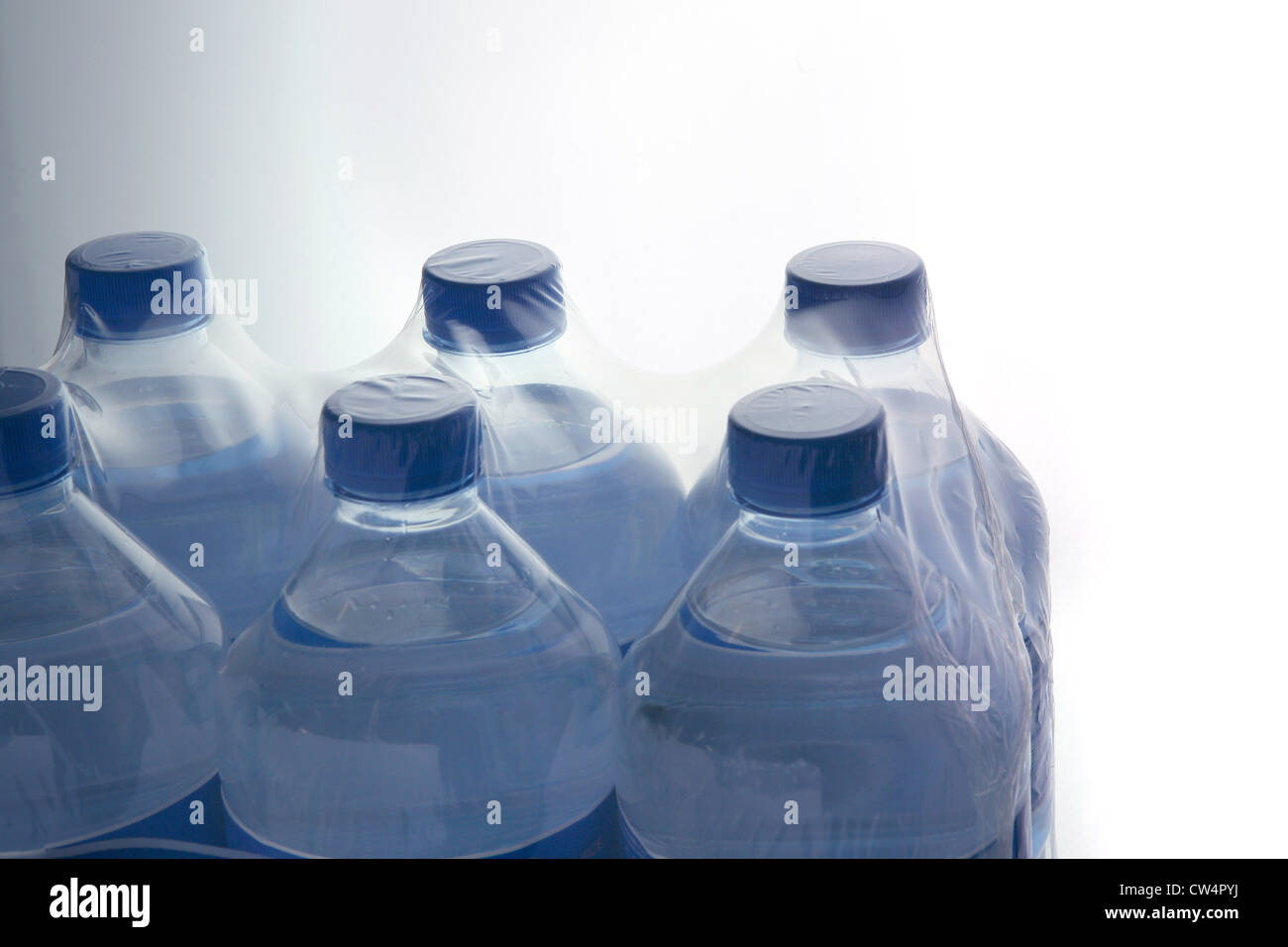 Six pack of mineral water Stock Photo