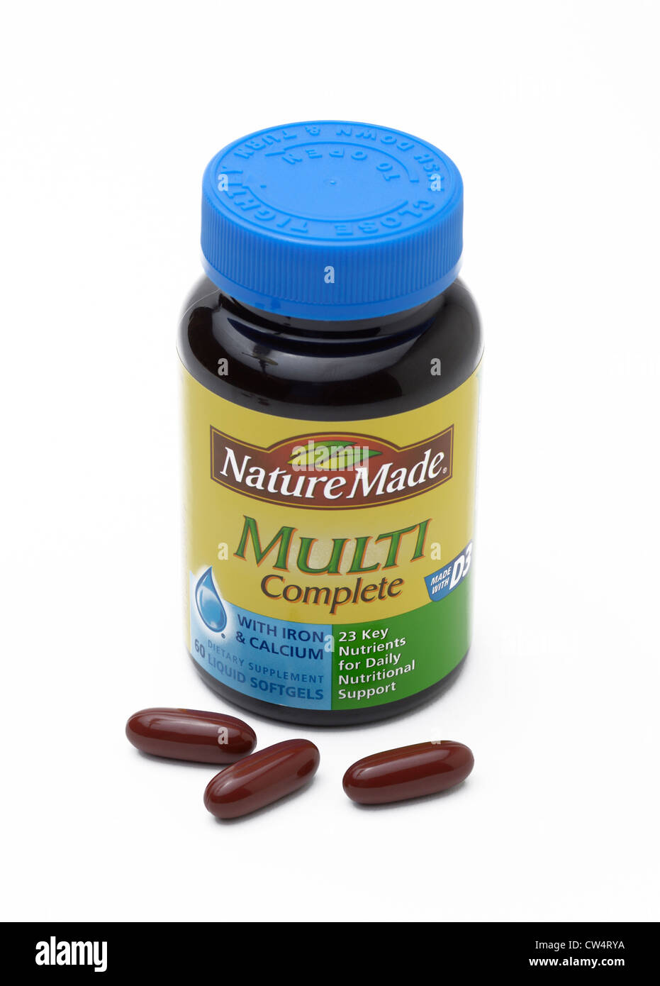 Multi vitamin supplements Stock Photo