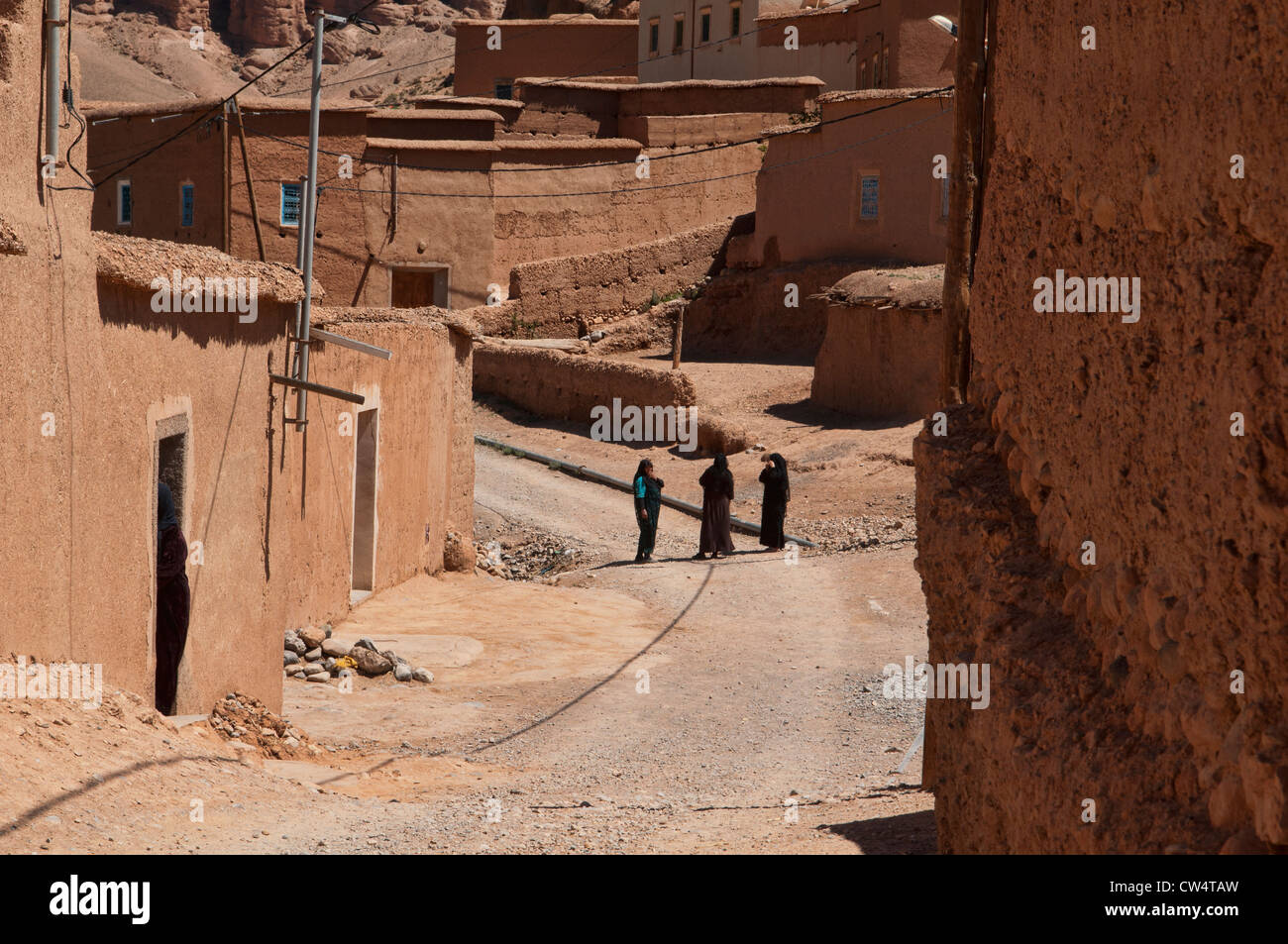 sandstone village in the Southern Atlas Mountains, Morocco Stock Photo