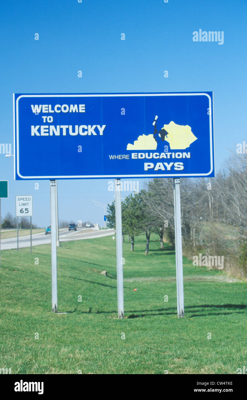 to Kentucky Sign Stock Photo Alamy