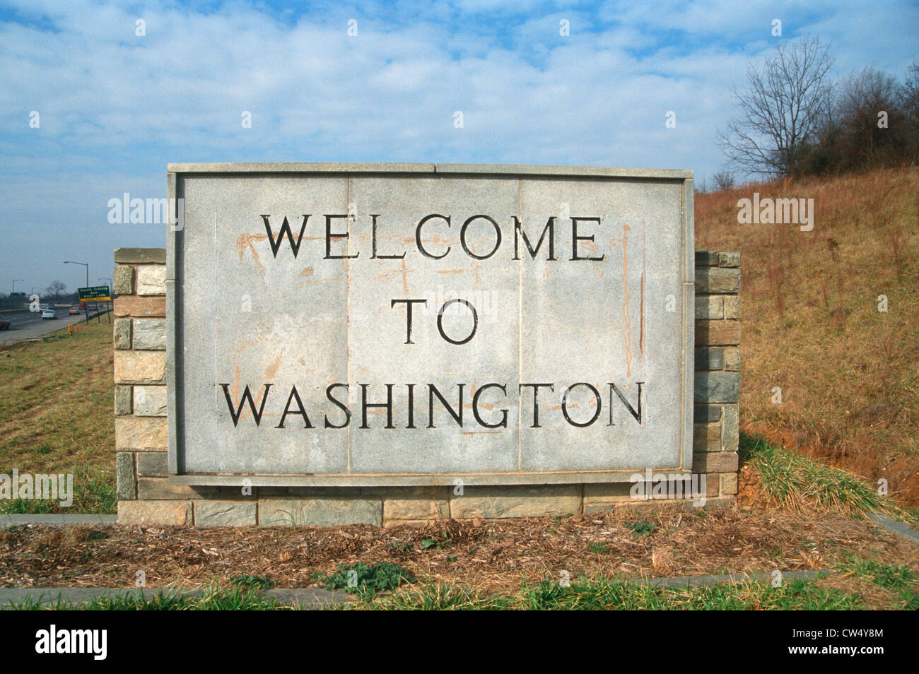 Welcome to Washington State Sign Stock Photo - Alamy