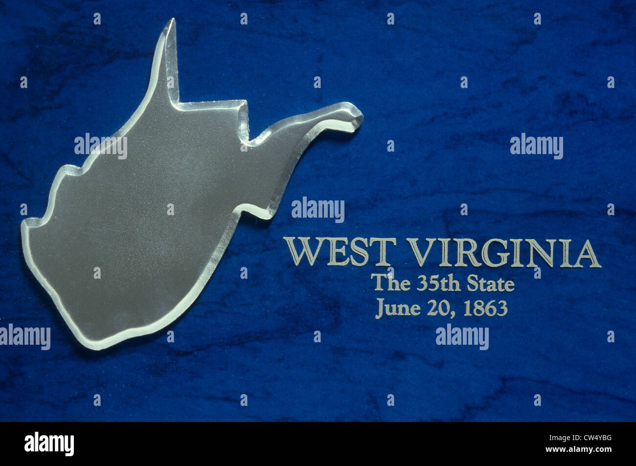 Silver Map of West Virginia Stock Photo - Alamy