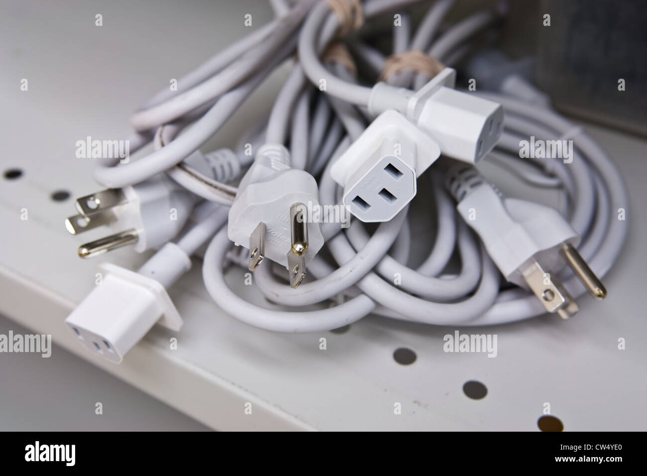 Computer power cords Stock Photo Alamy