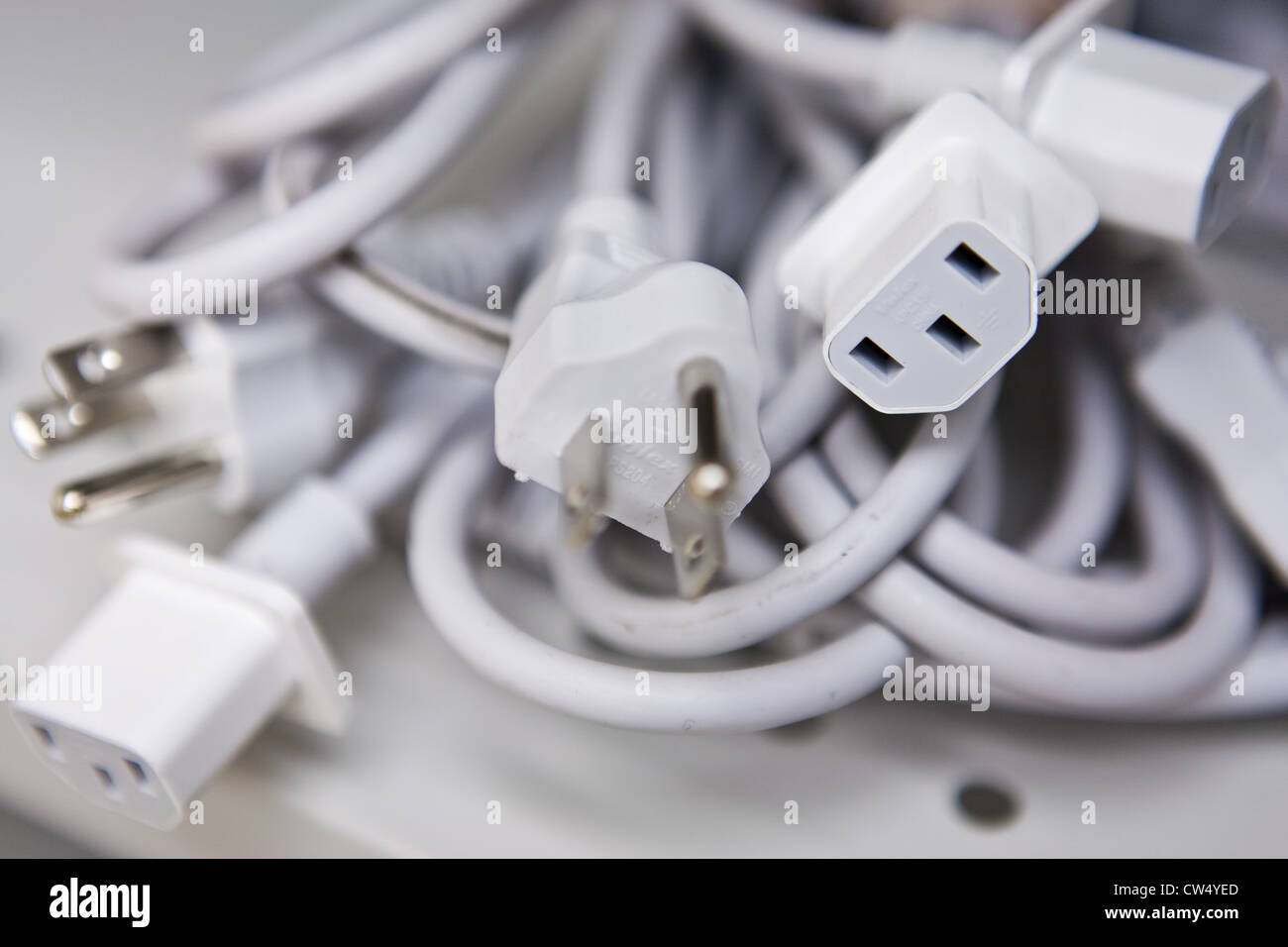 Computer power cords Stock Photo Alamy